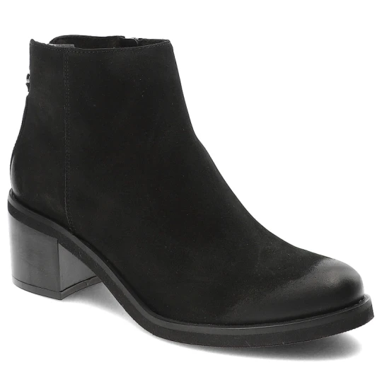 Zdjęcie produktu Czarne Botki Nessi Eleganckie Obuwie Damskie Na Obcasie