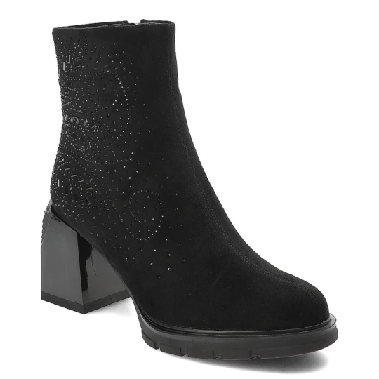 Zdjęcie produktu Czarne Botki S.Barski Eleganckie Obuwie Damskie