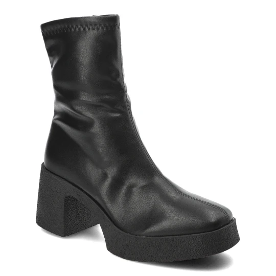 Zdjęcie produktu Czarne Botki S.Barski Eleganckie Obuwie Damskie Na Obcasie