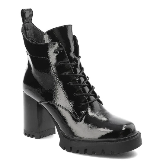 Zdjęcie produktu Czarne Botki S.Barski Eleganckie Obuwie Damskie Na Obcasie