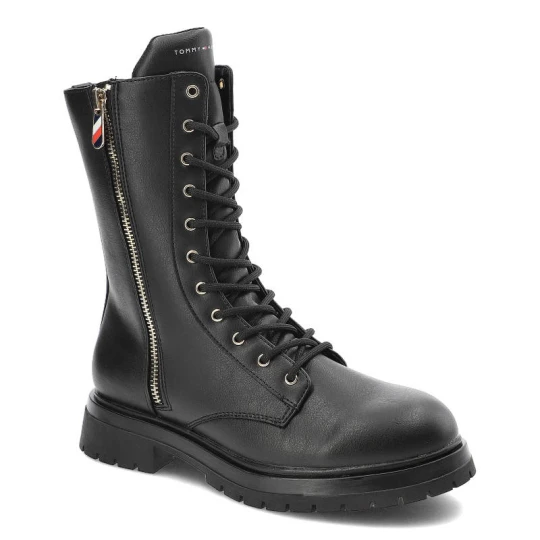 Zdjęcie produktu Czarne Botki Tommy Hilfiger Modne Buty Damskie