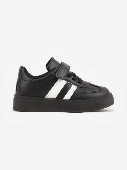 Zdjęcie produktu Czarne Buty Sportowe Sneakersy w Stylu Kultowych Tenisówek na Rzep Lioana