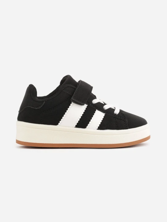 Zdjęcie produktu Czarne Buty Sportowe Sneakersy z Dwoma Paskami z Boku Noam