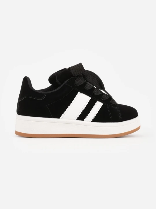 Zdjęcie produktu Czarne Buty Sportowe Sneakersy z Paskami po Bokach Vikitole Gowin