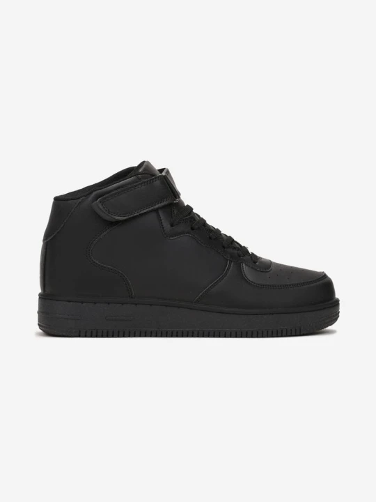 Zdjęcie produktu Czarne Buty Sportowe Typu Sneakersy za Kostkę z Rzepem Rayanne