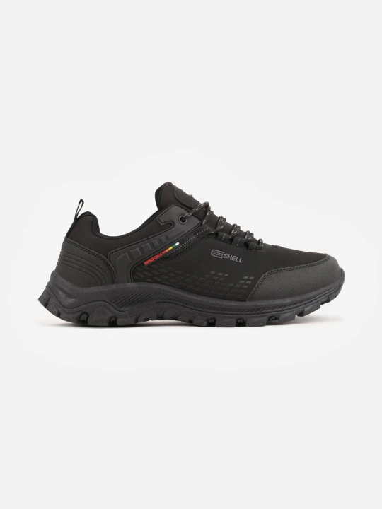 Zdjęcie produktu Czarne Buty Trekkingowe z Geometrycznym Tłoczeniem i Napisem Jovianne Badoxx