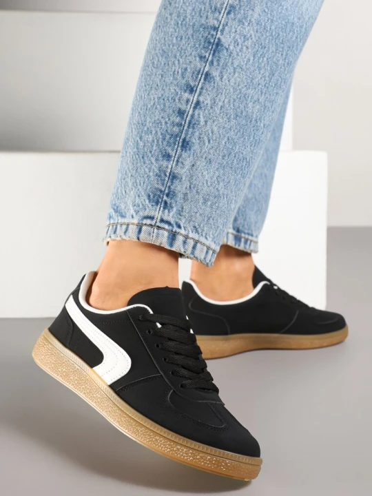 Zdjęcie produktu Czarne Casualowe Sneakersy Typu Kultowe Tenisówki Ablerri Gowin