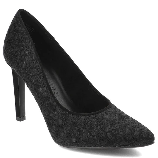 Zdjęcie produktu Czarne Czółenka Marco Tozzi Eleganckie Buty Na Obcasie