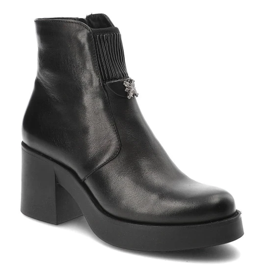 Zdjęcie produktu Czarne Eleganckie Botki Simen Na Obcasie