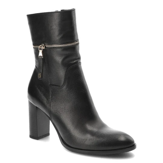 Zdjęcie produktu Czarne Eleganckie Botki Simen Na Obcasie
