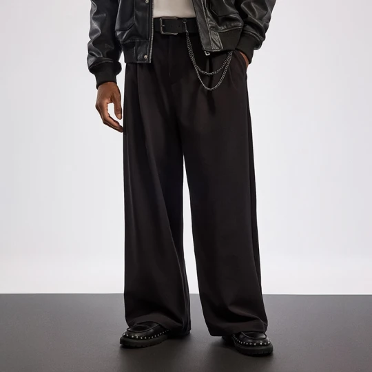 Zdjęcie produktu Czarne eleganckie spodnie baggy House