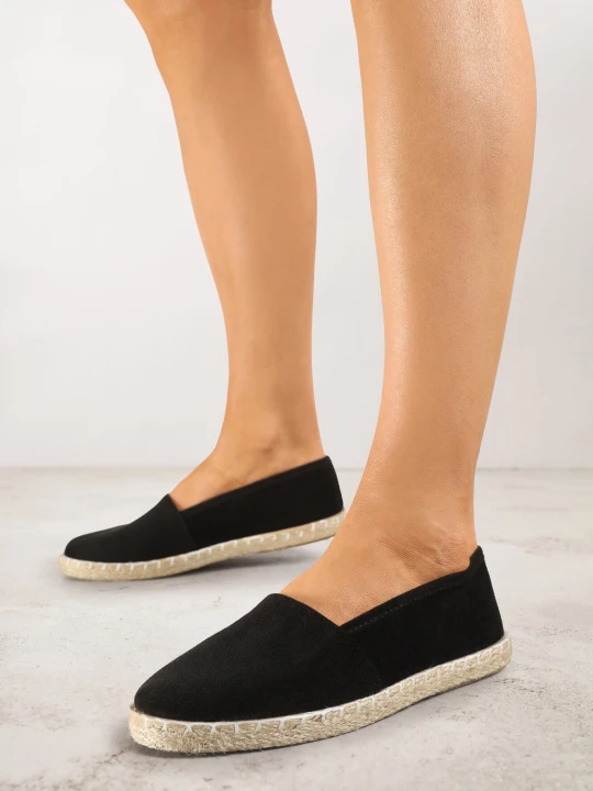 Zdjęcie produktu Czarne Espadryle Vices na Podeszwie z Plecionki Sesaniela