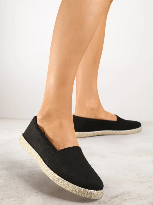 Zdjęcie produktu Czarne Espadryle Vices na Podeszwie Zdobionej Plecionką Sesoriela