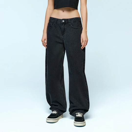 Zdjęcie produktu Czarne jeansy baggy barrel fit House