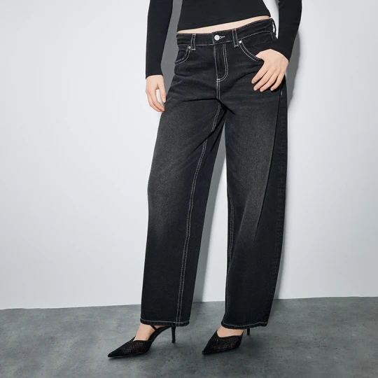 Zdjęcie produktu Czarne jeansy baggy barrel fit House