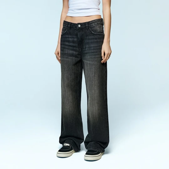 Zdjęcie produktu Czarne jeansy baggy straight fit House