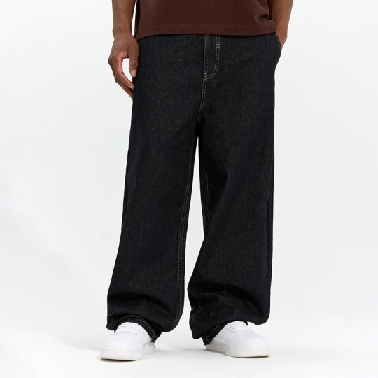 Zdjęcie produktu Czarne jeansy baggy z kontrastowymi przeszyciami House