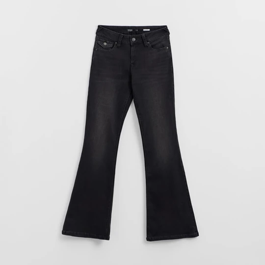Zdjęcie produktu Czarne jeansy dzwony bootcut z niskim stanem House
