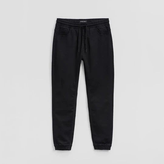 Zdjęcie produktu Czarne jeansy jogger z regulowanym pasem House