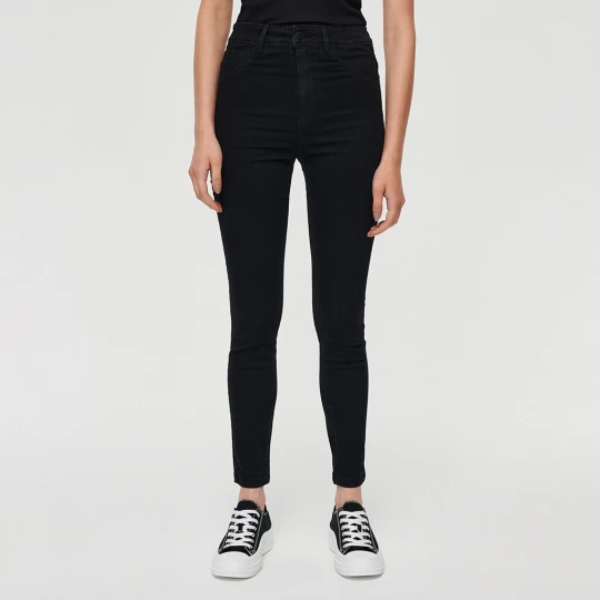 Zdjęcie produktu Czarne jeansy skinny fit z wysokim stanem House