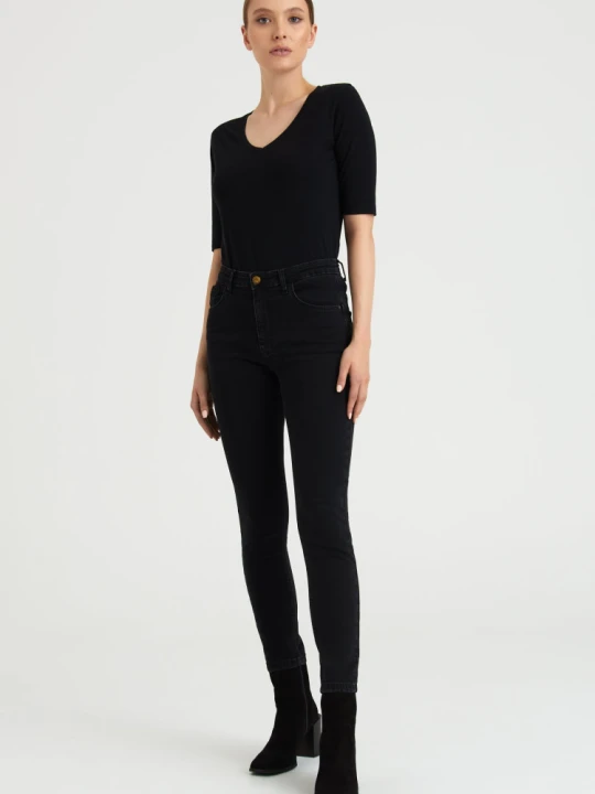 Zdjęcie produktu Czarne jeansy skinny push up Greenpoint