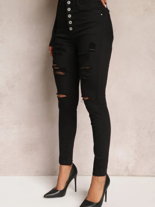 Zdjęcie produktu Czarne Jeansy Skinny z Wysokim Stanem Yholo Daysie