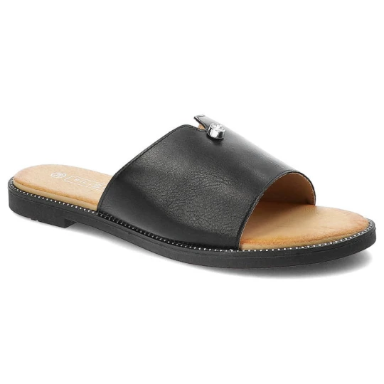 Zdjęcie produktu Czarne Klapki Filippo Eleganckie Buty Damskie