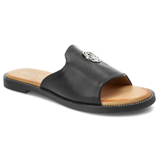 Zdjęcie produktu Czarne Klapki Filippo Wygodne Buty Damskie