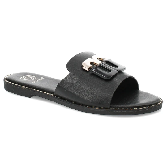 Zdjęcie produktu Czarne Klapki Givana Stylowe Obuwie Damskie