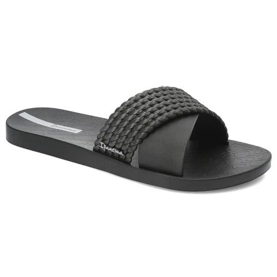 Zdjęcie produktu Czarne Klapki Ipanema Modne Wsuwane Obuwie Damskie