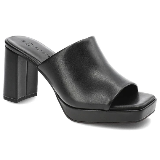 Zdjęcie produktu Czarne Klapki Marco Tozzi Eleganckie Buty Na Obcasie