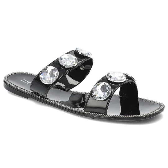 Zdjęcie produktu Czarne Klapki Moow Eleganckie Buty Na Lato