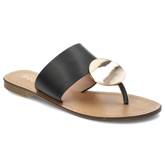 Zdjęcie produktu Czarne Klapki Moow Eleganckie Damskie Buty