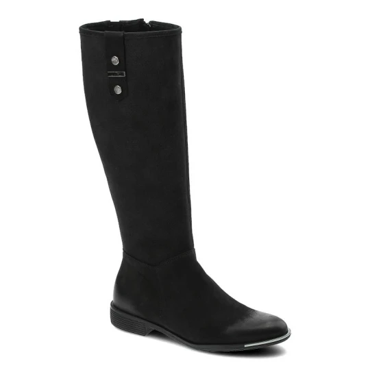 Zdjęcie produktu Kozaki damskie Chebello, eleganckie i na płaskiej podeszwie, czarne, 2102-20ST_001-000-POL-S05