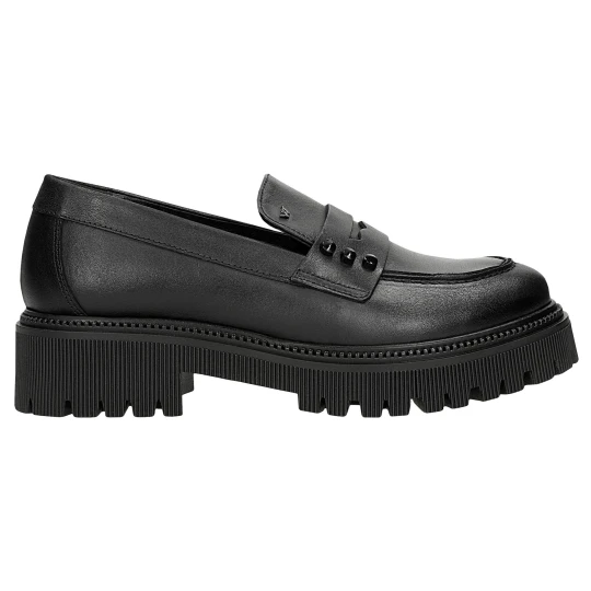 Zdjęcie produktu Czarne skórzane mokasyny penny loafers 46311-51 Wojas