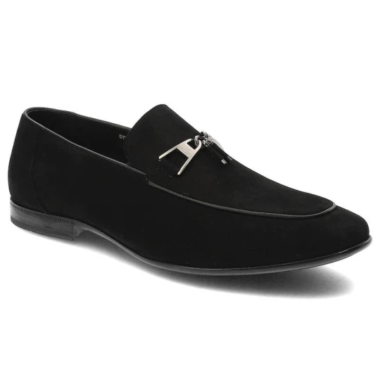 Zdjęcie produktu Czarne Mokasyny John Doubare Eleganckie Buty Męskie