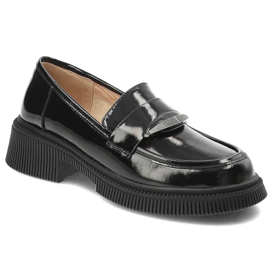 Zdjęcie produktu Czarne Mokasyny S.Barski Eleganckie Obuwie Damskie