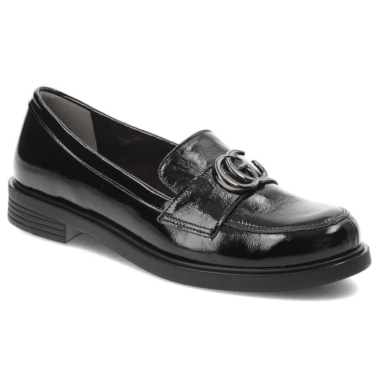 Zdjęcie produktu Czarne Półbuty Armodo Skórzane Eleganckie Buty