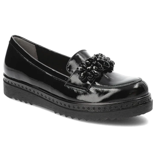 Zdjęcie produktu Czarne Półbuty Armodo Skórzane Eleganckie Buty