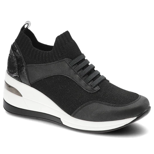 Zdjęcie produktu Półbuty damskie Artiker, materiał tekstylny i syntetyczny z elastyczną cholewką typu slip-on sportową konstrukcją, czarny, 50C1201