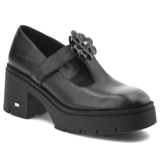 Zdjęcie produktu Czarne Półbuty Karino Buty Damskie Na Obcasie