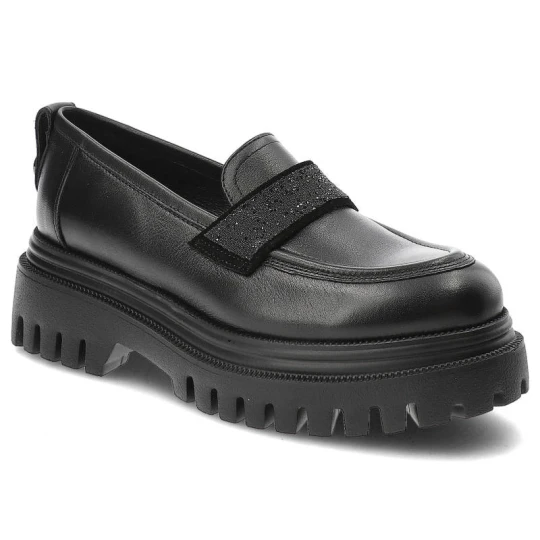 Zdjęcie produktu Czarne Półbuty Karino Eleganckie Skórzane Buty
