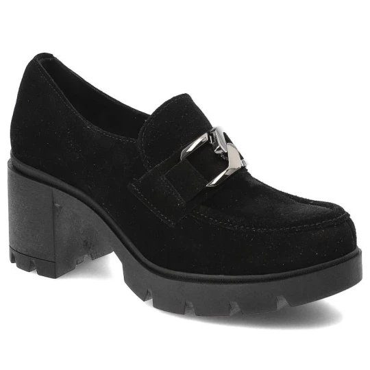 Zdjęcie produktu Czarne Półbuty Lemar Damskie Eleganckie Buty