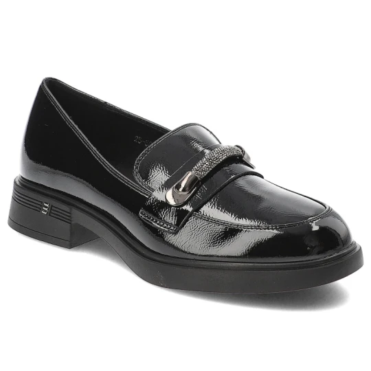 Zdjęcie produktu Czarne Półbuty Vinceza Eleganckie Mokasyny Damskie