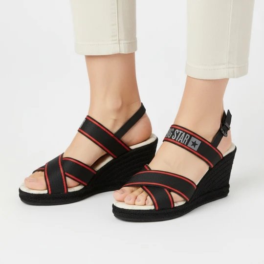 Zdjęcie produktu Czarne Sandały Big Star Stylowe Espadryle Damskie