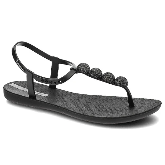 Zdjęcie produktu Sandały damskie Ipanema, cienkie paski z elastycznego tworzywa ozdobny pasek z błyszczącymi aplikacjami na przodzie, black, 26751-24683