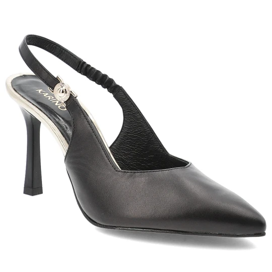 Zdjęcie produktu Czarne Sandały Karino Eleganckie Obuwie Damskie Na Szpilce