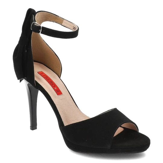 Zdjęcie produktu Czarne Sandały Libero Eleganckie Skórzane Buty