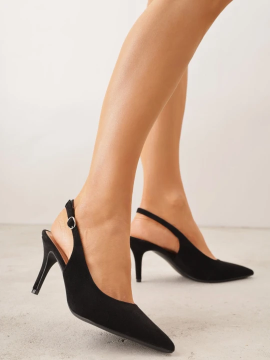 Zdjęcie produktu Czarne Sandały na Szpilce z Odkrytą Piętą Nevilianae C&l Fashion