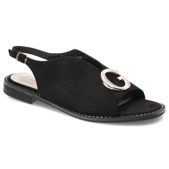 Zdjęcie produktu Czarne Sandały S.Barski Eleganckie Obuwie Damskie